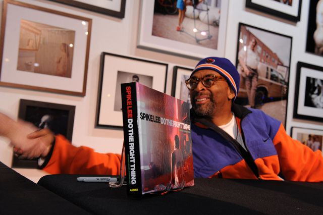 Spike Lee signing copies of "Spike Lee: Do The Right Thing" in Brooklyn in 2010